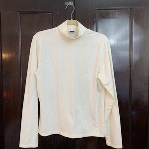 Size L Lands' End	White/Off-white Long-sleeve Turtleneck